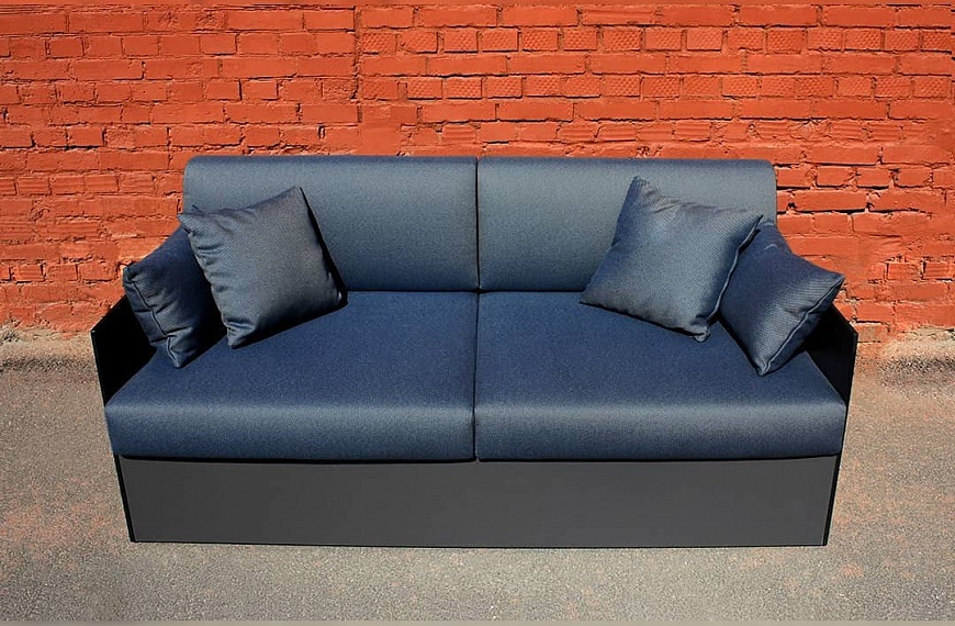 Садовый диван из HPL с обивкой тканью Sunbrella